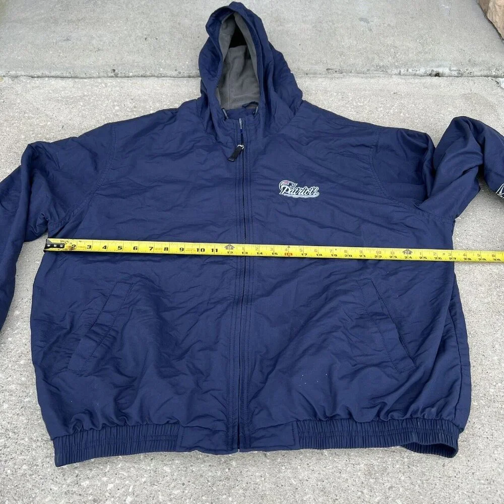Vintage‎ Reebok Football Jacket NE Patriots NFL Zip Up Hooded Adult Size XL